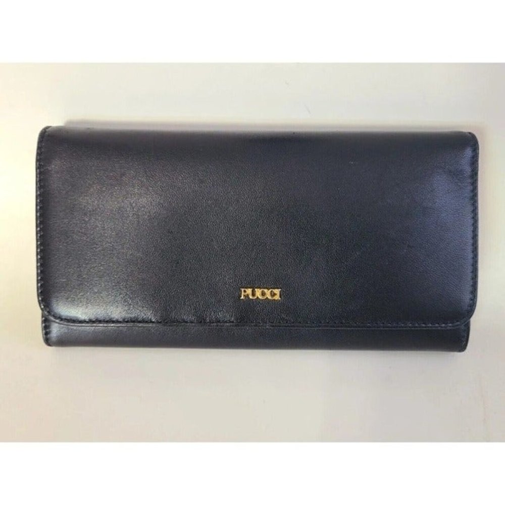 Emilio Pucci: Black Leather Wallet